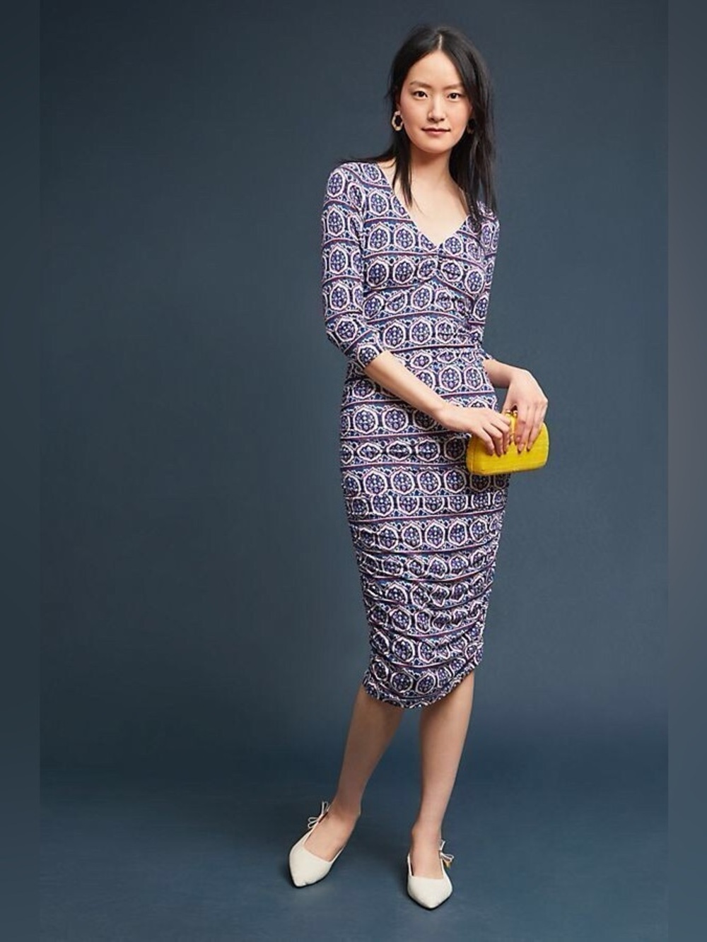 Anthropologie Moulinette Soeurs Medea Ruched Column Dress